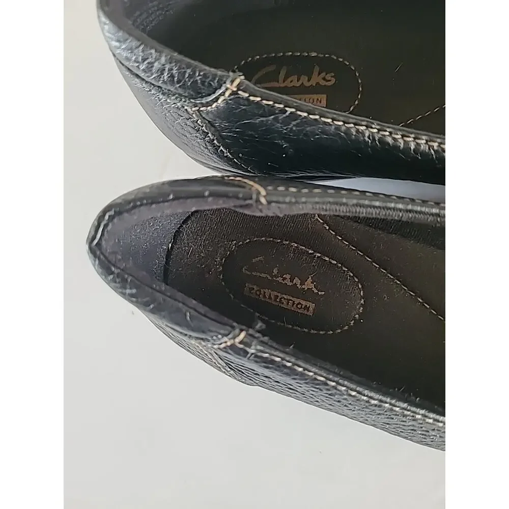 Clarks WMS 8.5M Shoes Flats Mary Black Brown Mary Jane Strap Slip On Comfort